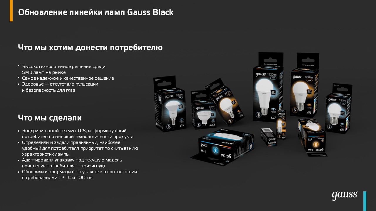 Упаковка для бытовых ламп Gauss